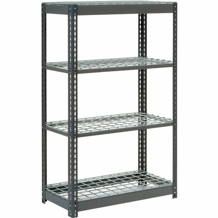 GLOBAL INDUSTRIAL 4 Shelf, Boltless Shelving, Starter, 36inW x 24inD x 60inH, Wire Deck B2297411